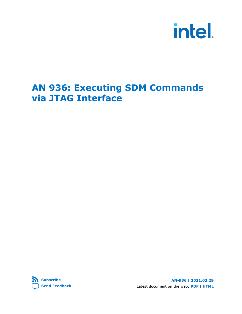 AN 936: Executing SDM Commands Via JTAG Interface