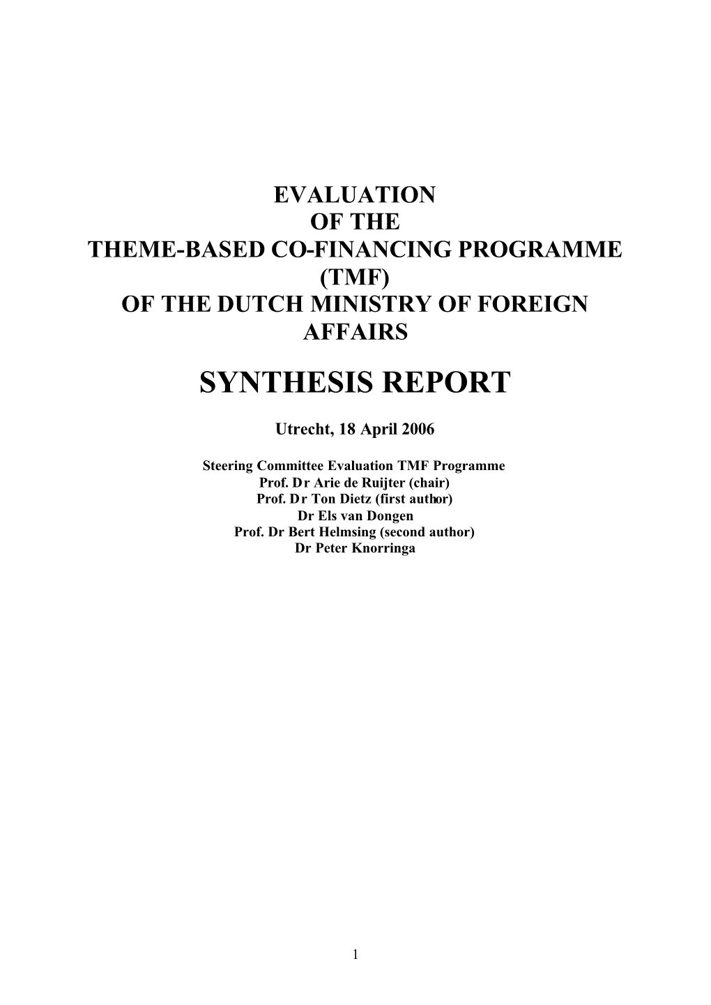 Synthesis Report