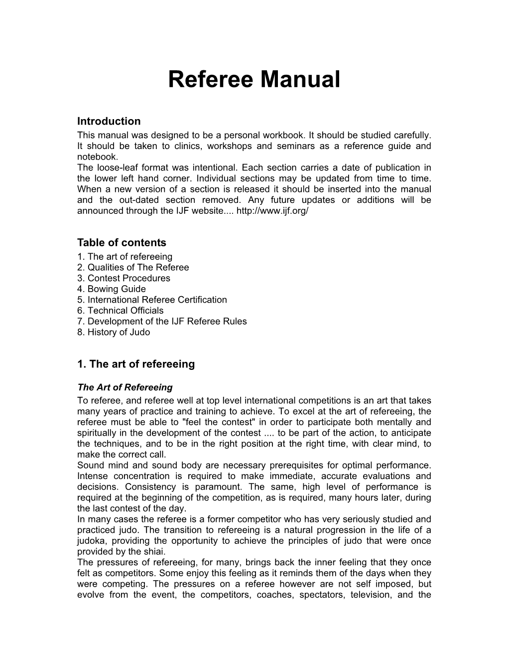 Referee Manual