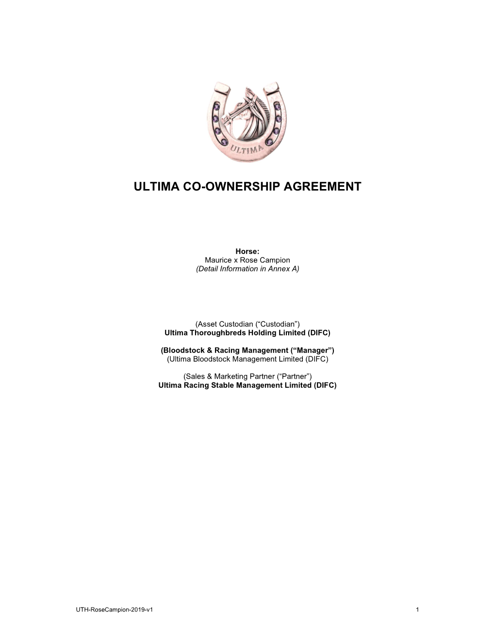Ultima Co-Ownership Agreement