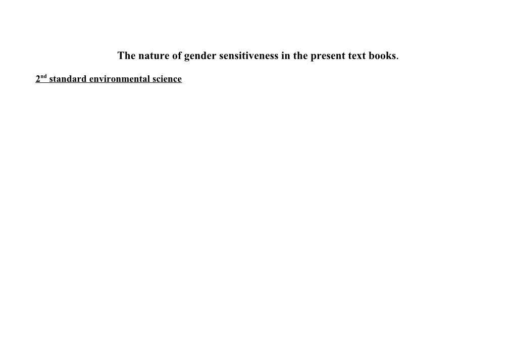 The Nature of Gender Sensitiveness in the Present Text Books