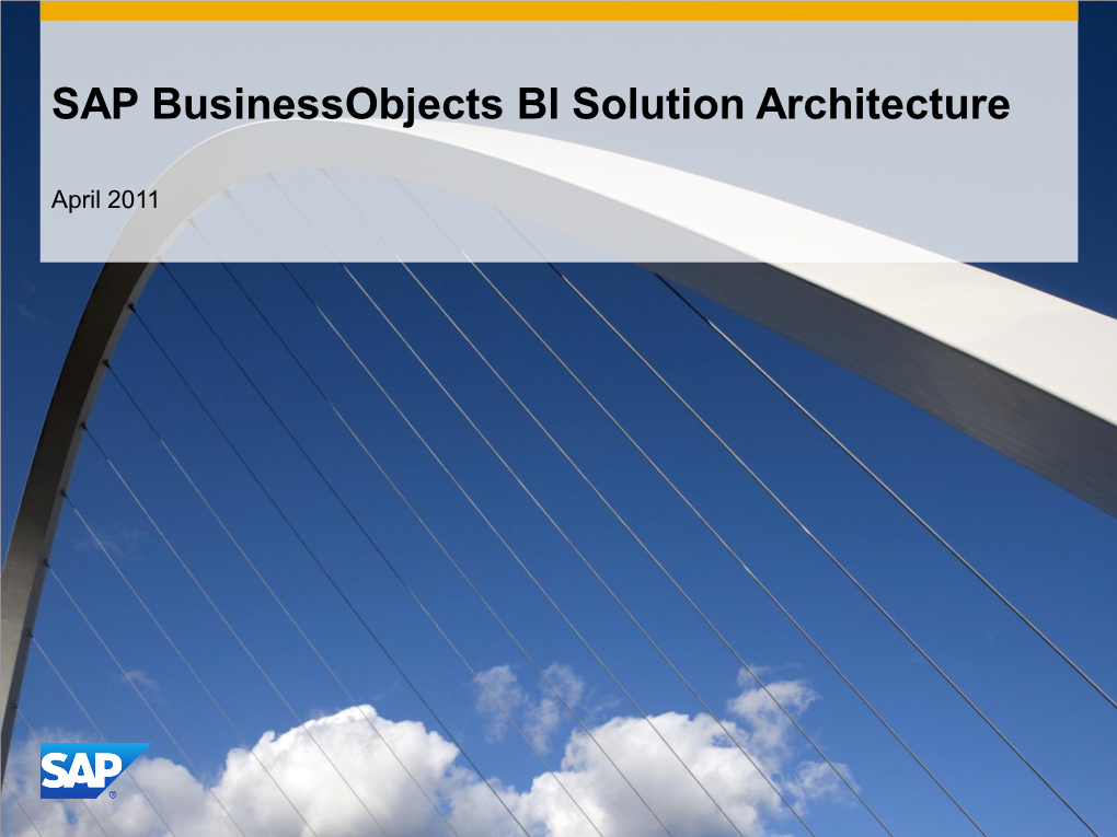 SAP Businessobjects BI 4.0 Solution Architecture