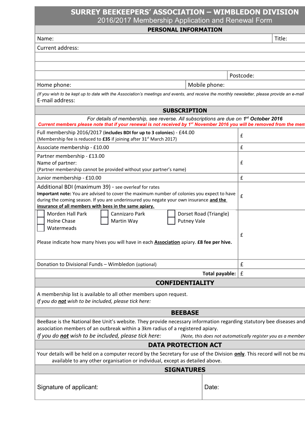 Membership Application Form s20