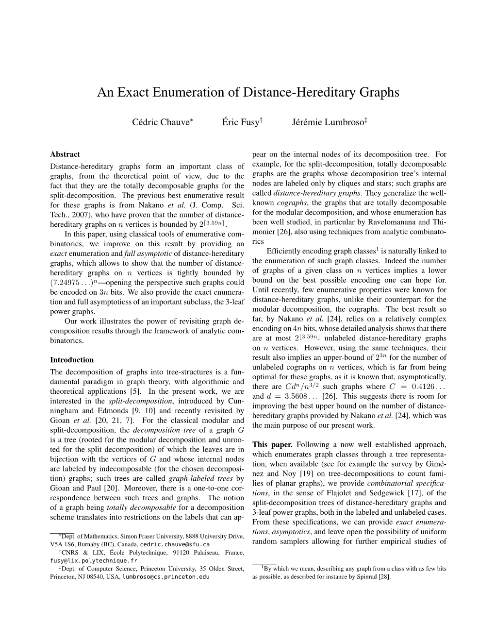 An Exact Enumeration of Distance-Hereditary Graphs