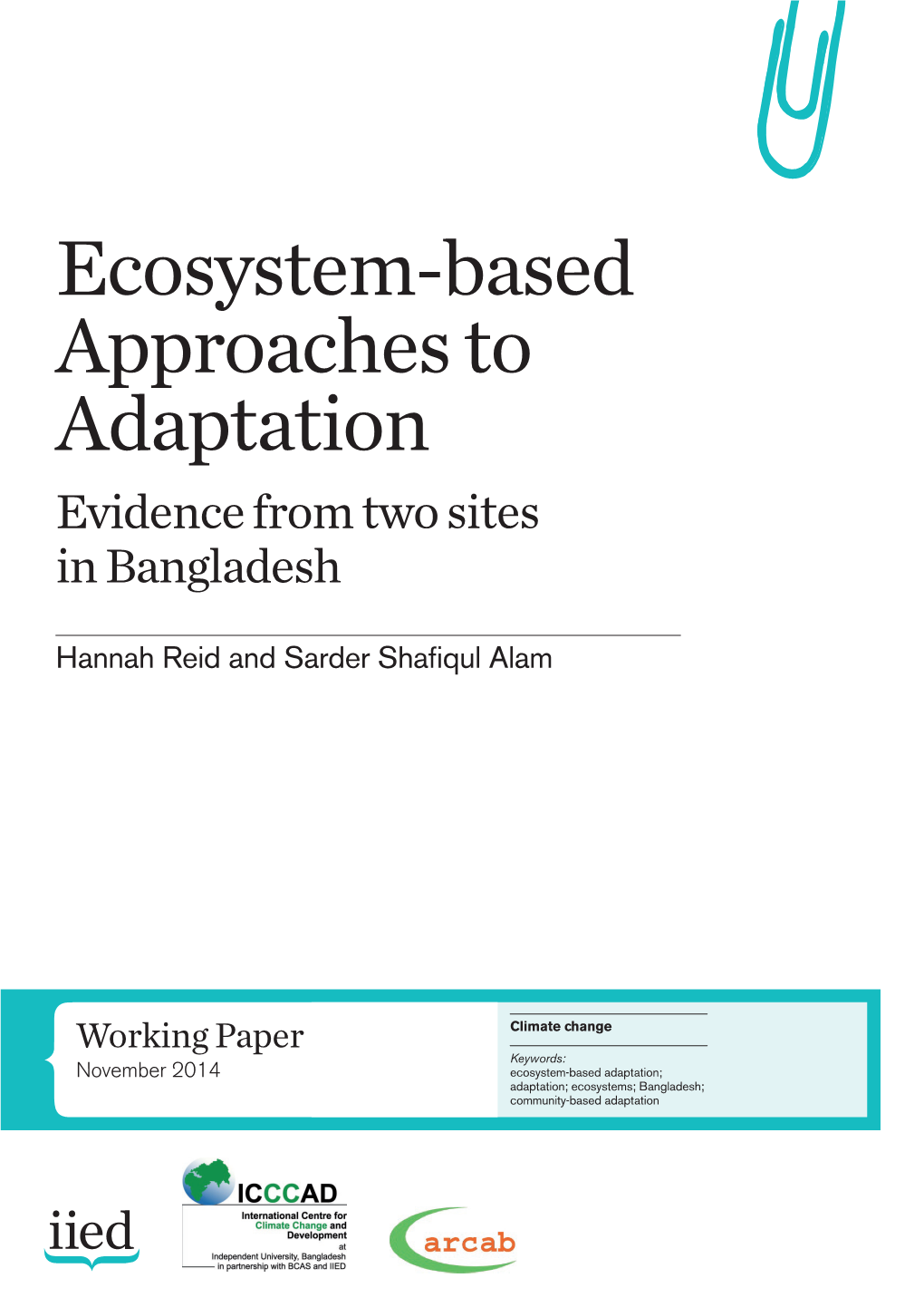 Ecosystem-Based Approaches to Adaptation Evidence from Two Sites in Bangladesh