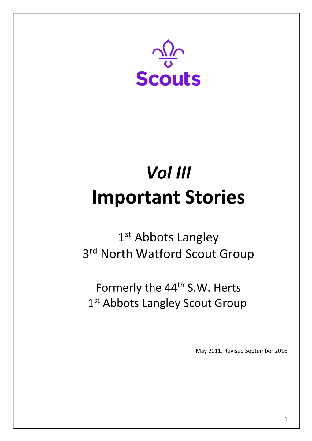 1St Abbots Langley Scout History