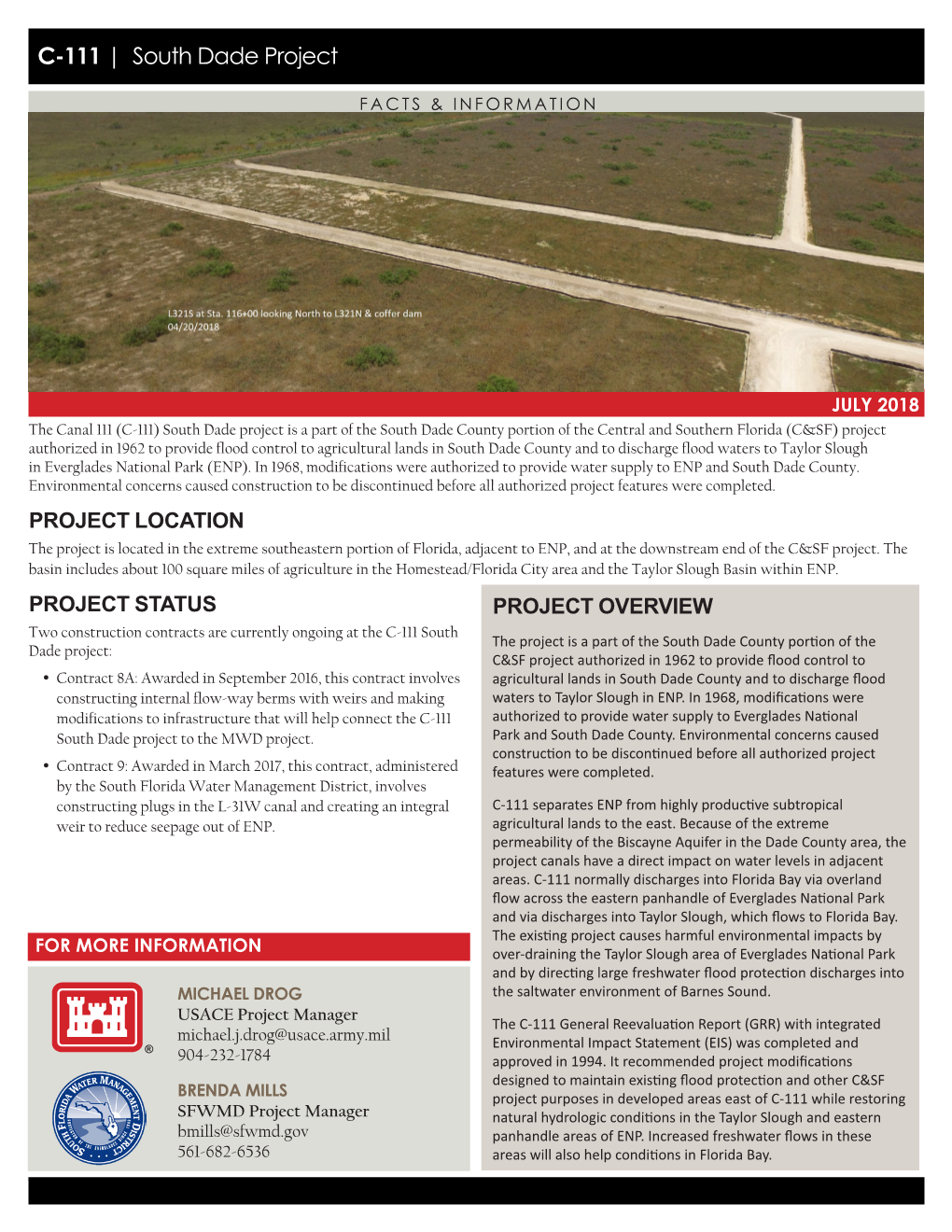 C-111 South Dade Project Fact Sheet
