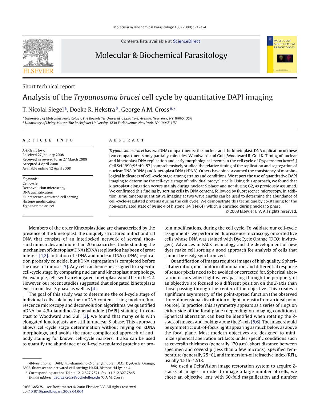 Molecular & Biochemical Parasitology