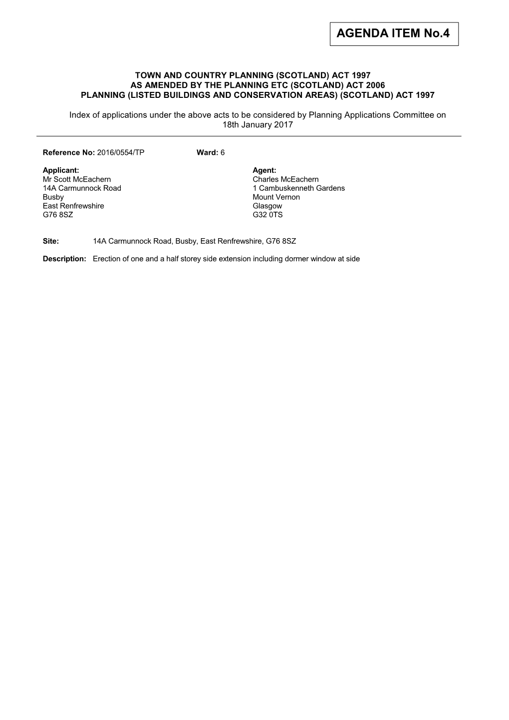 Planning Application Committee Item 04