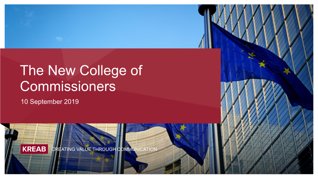 The New College of Commissioners 10 September 2019