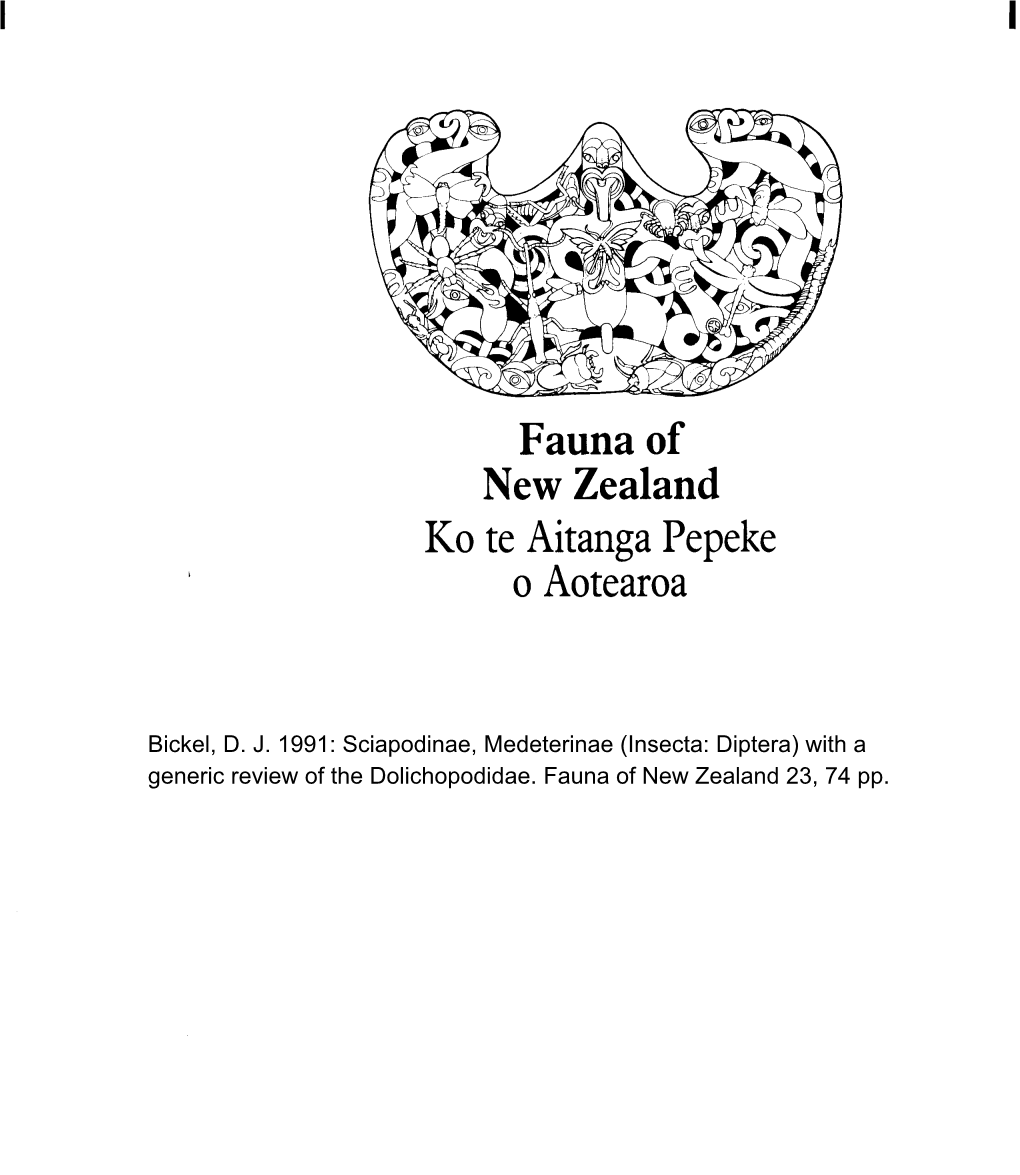 Bickel, DJ 1992: Sciapodinae, Medeterinae (Insecta