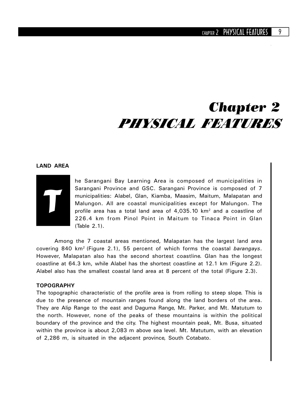 Chapter 2 Physical Features 9