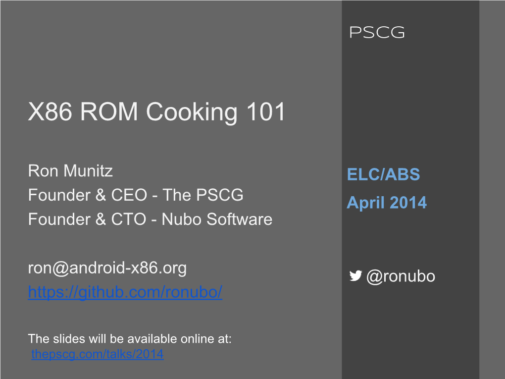 X86 ROM Cooking 101
