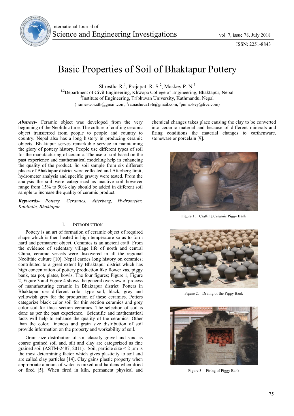 Basic Properties of Soil of Bhaktapur Pottery