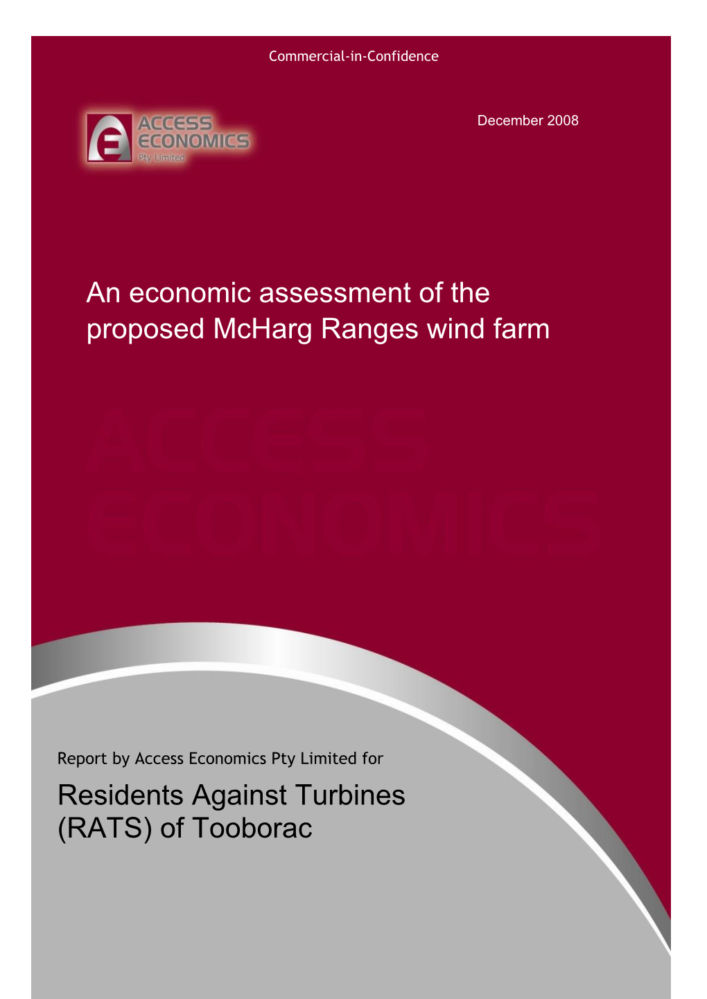 An Economic Assessment of the Proposed Mcharg Ranges Wind Farm