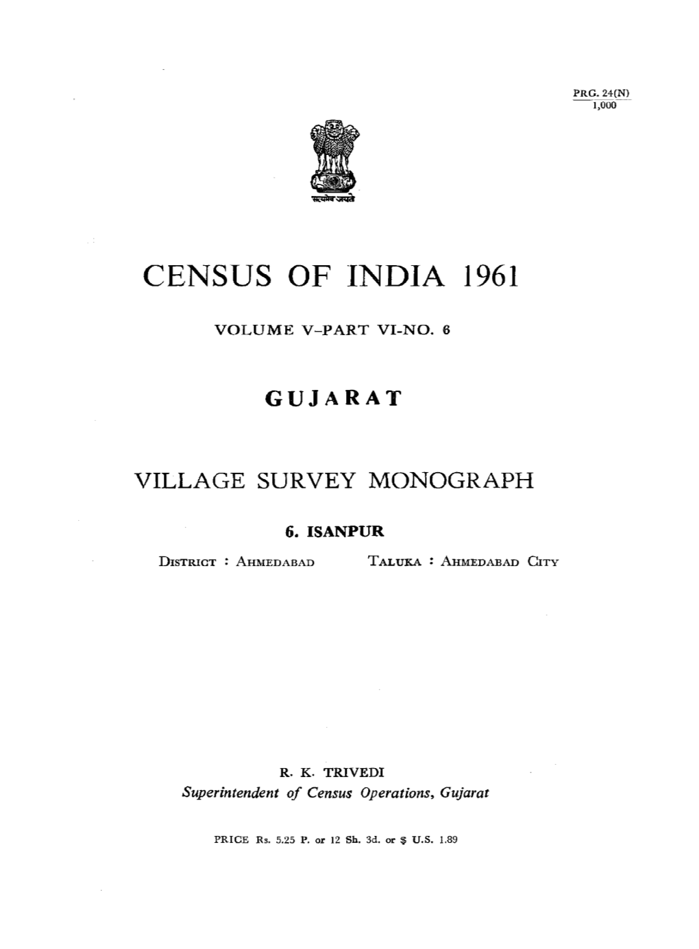 Village Survey Monograph, Isanpur, Part VI, No-6, Vol-V