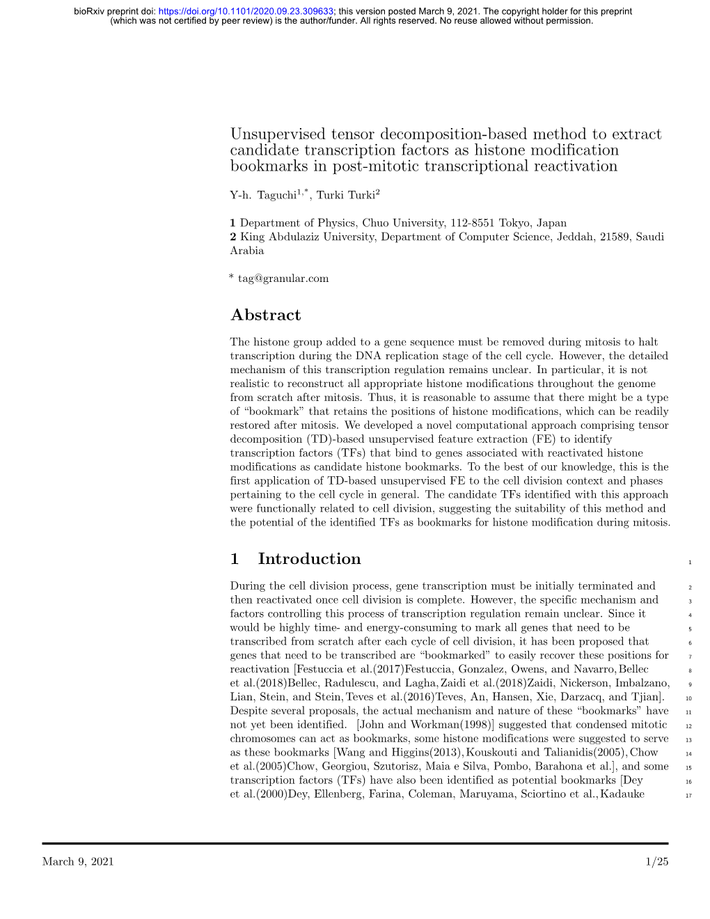 Unsupervised Tensor Decomposition-Based