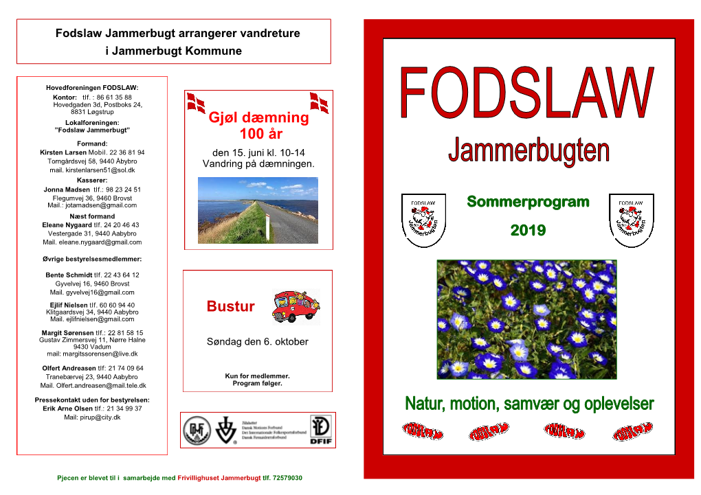 Sommerprogram 2019 Bustur Gjøl Dæmning 100 År