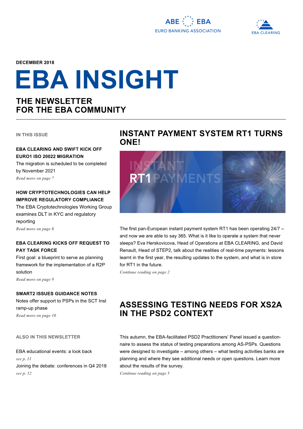 Eba Insight the Newsletter for the Eba Community
