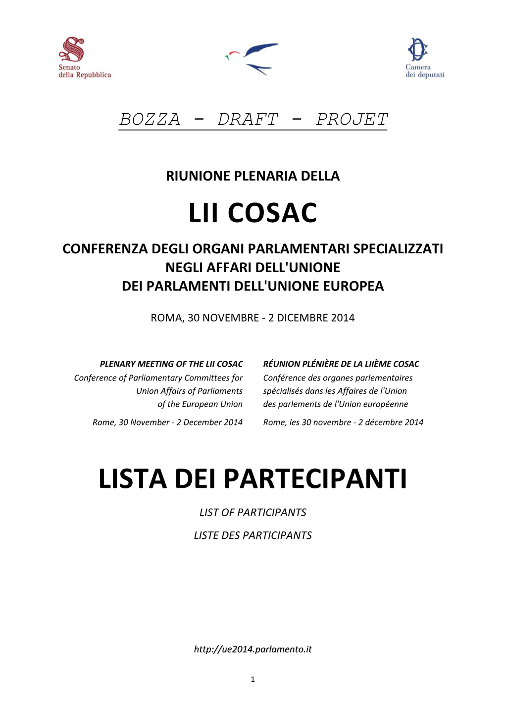 Lii Cosac Lista Dei Partecipanti