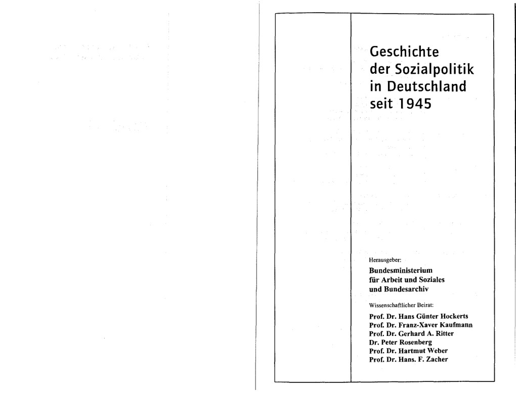 Geschichte Der Sozialpolitik in Deutschland Seit 1945