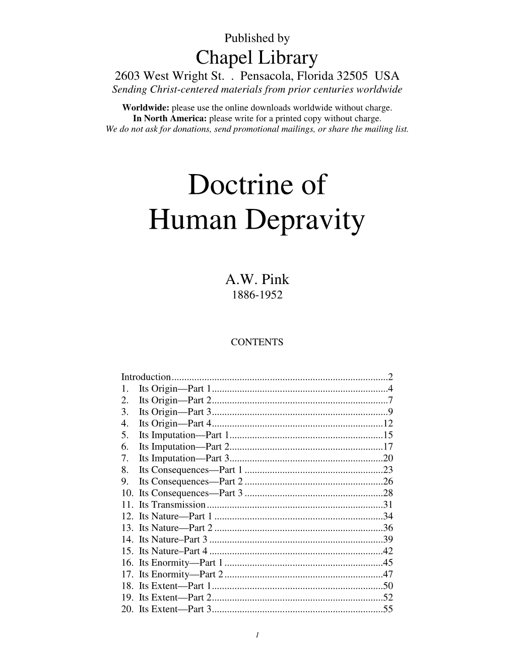 Doctrine of Human Depravity