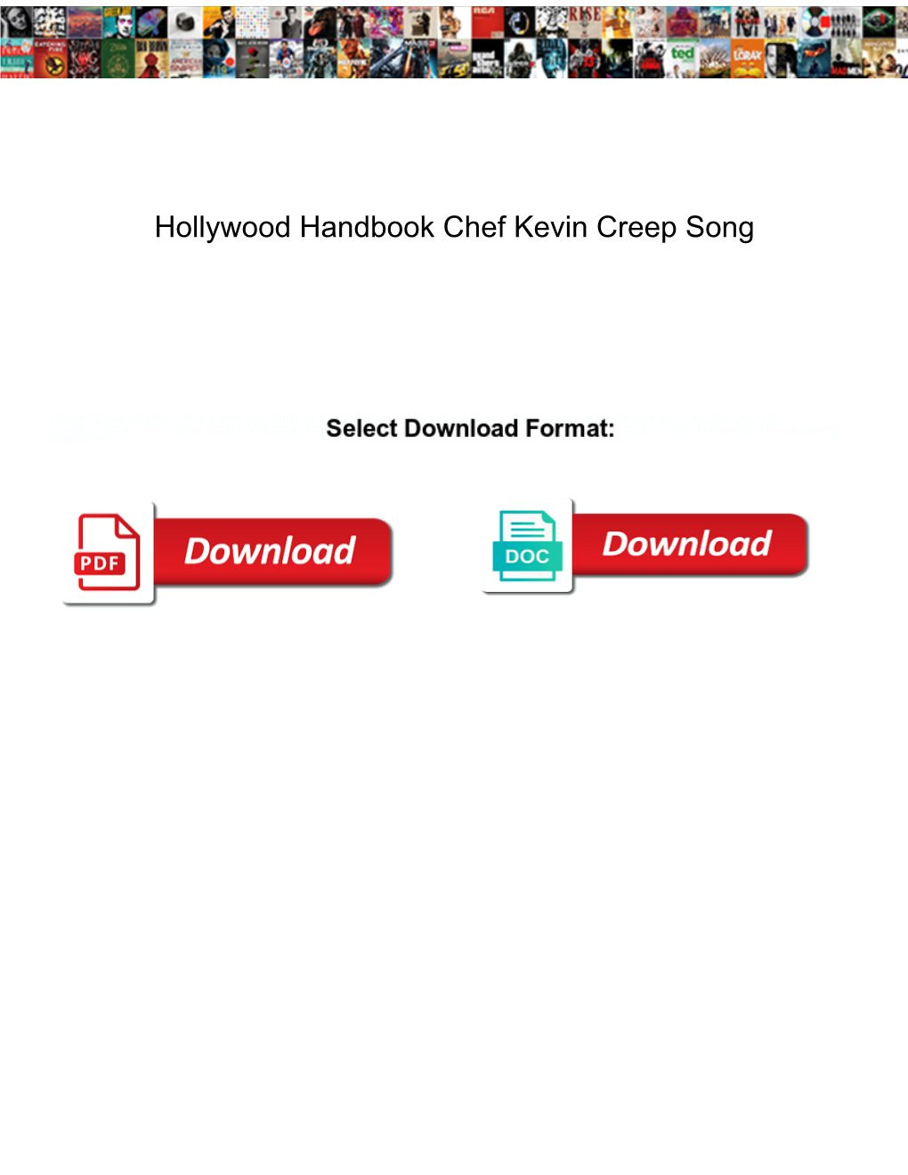 Hollywood Handbook Chef Kevin Creep Song
