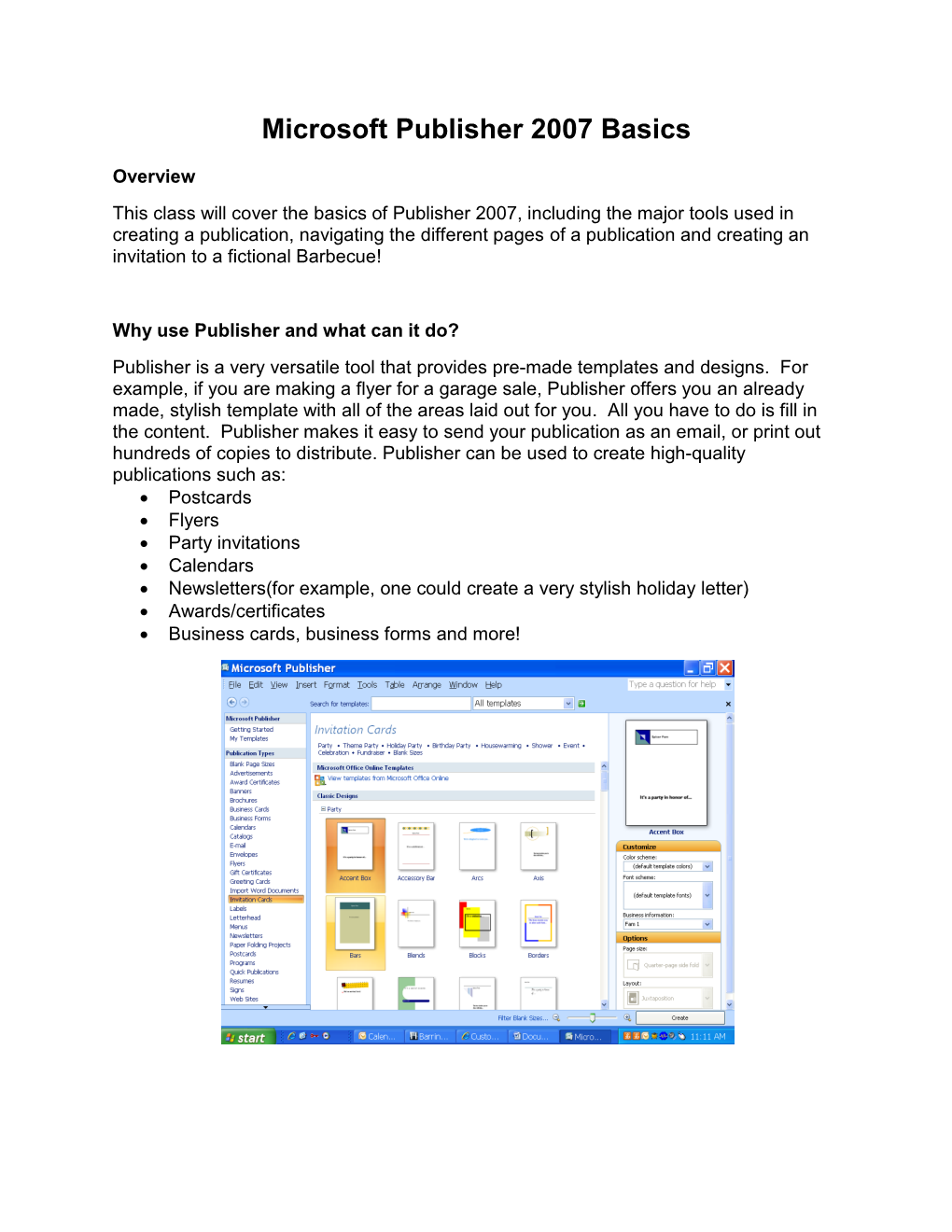 Microsoft Publisher 2007 Basics