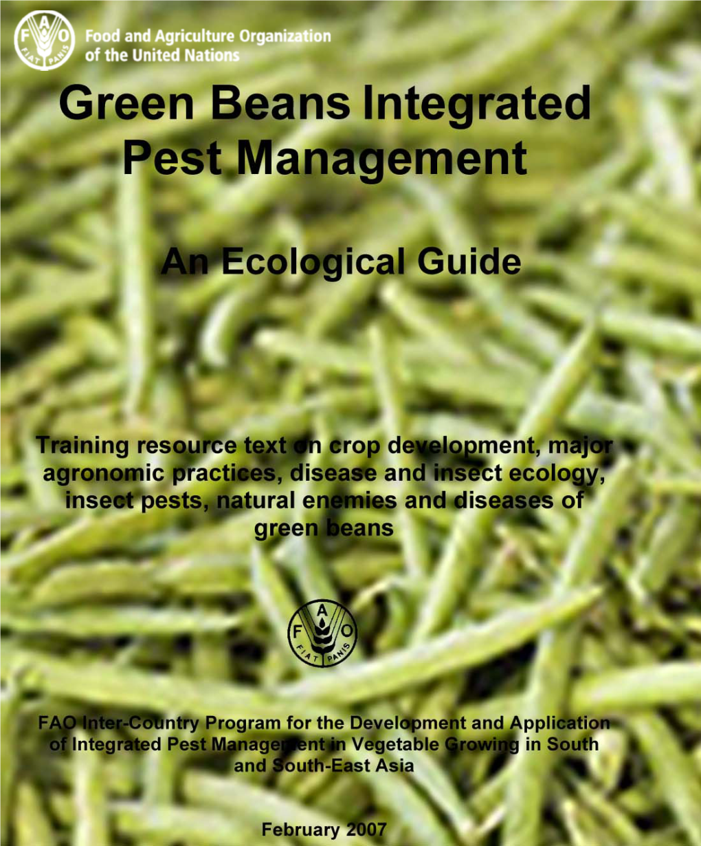 Green Beans Integrated Pest Management : an Ecological Guide