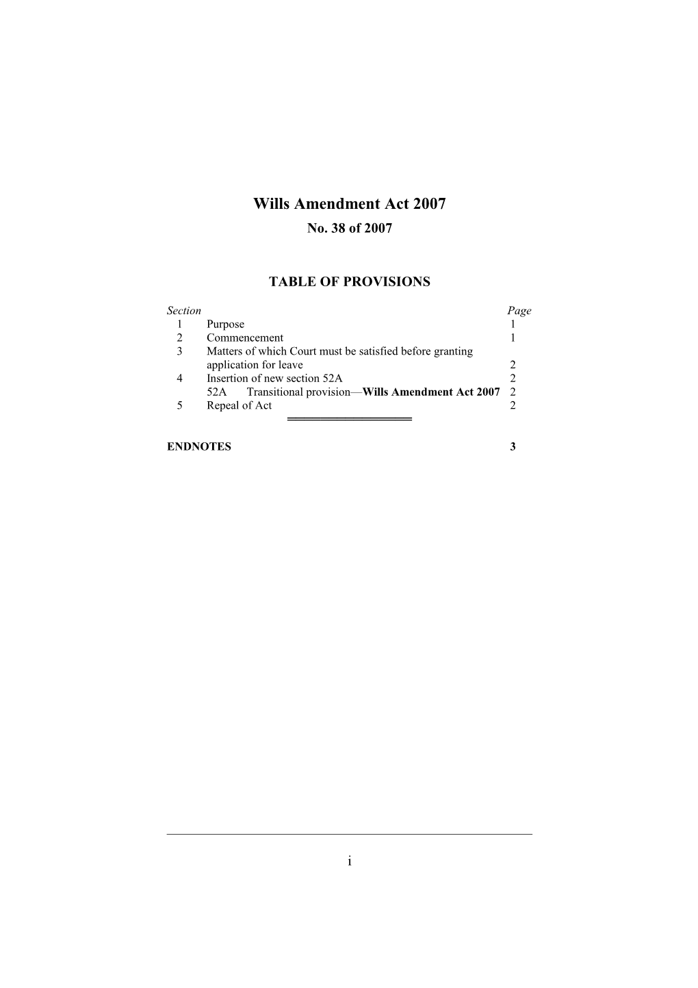 Wills Amendment Act 2007