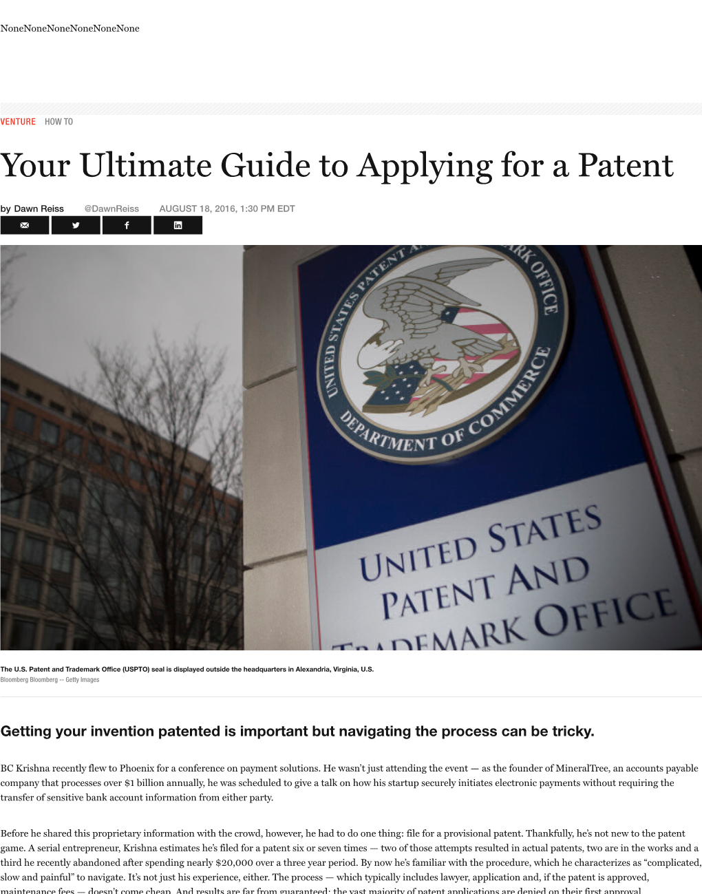 Your Ultimate Guide to Applying for a Patent by Dawn Reiss @Dawnreiss AUGUST 18, 2016, 1:30 PM EDT � � � 