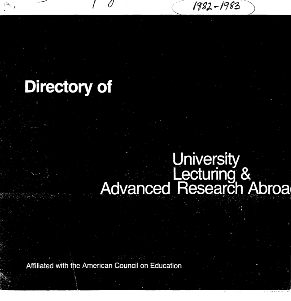 1982-83 Fulbright Awards for Uni­ Dent of the United States