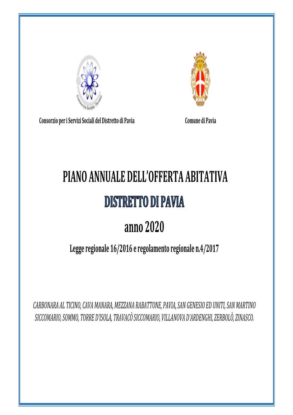 Piano Annuale 2020 Pavia