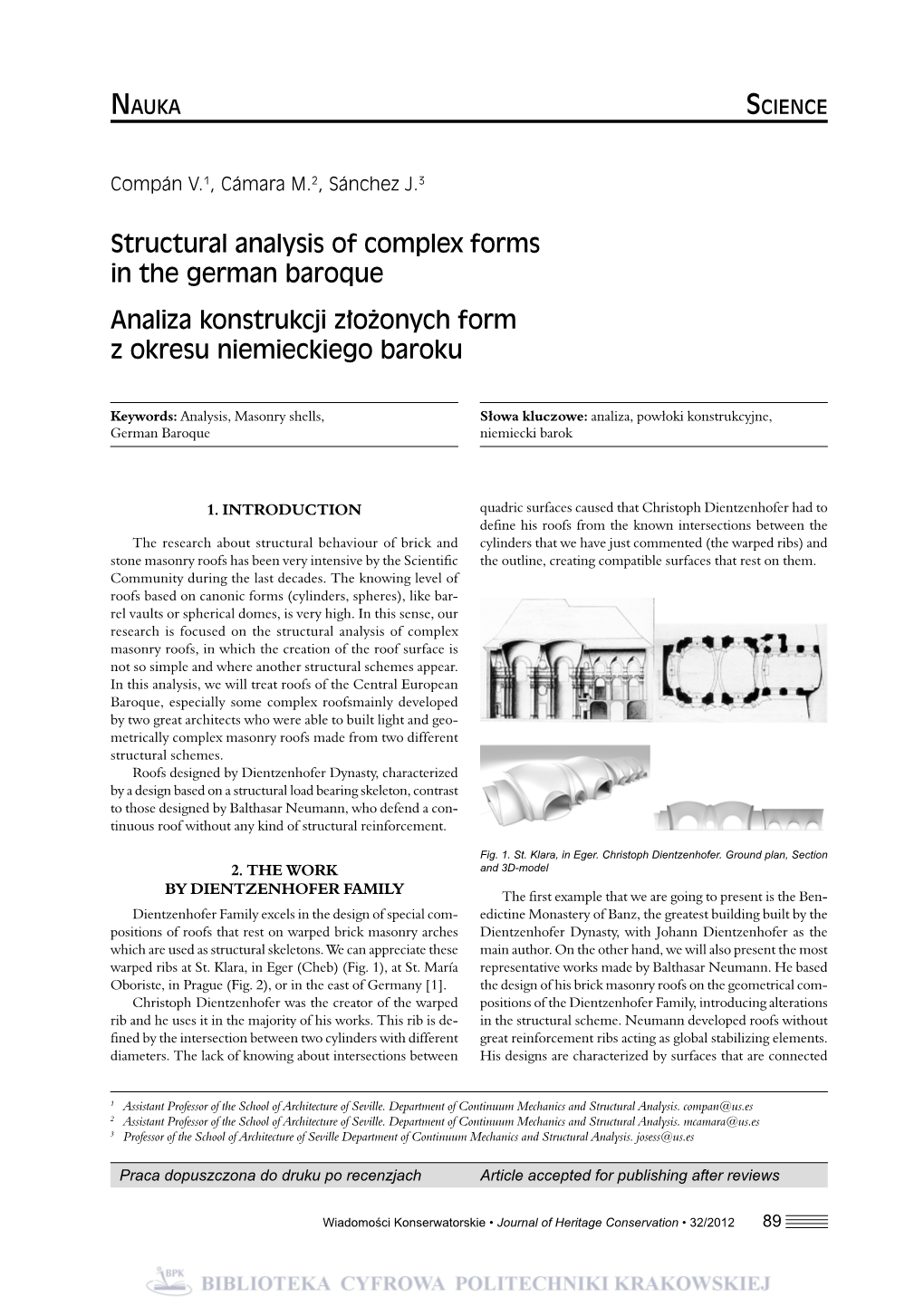 Structural Analysis of Complex Forms in the German Baroque Analiza Konstrukcji Złożonych Form Z Okresu Niemieckiego Baroku