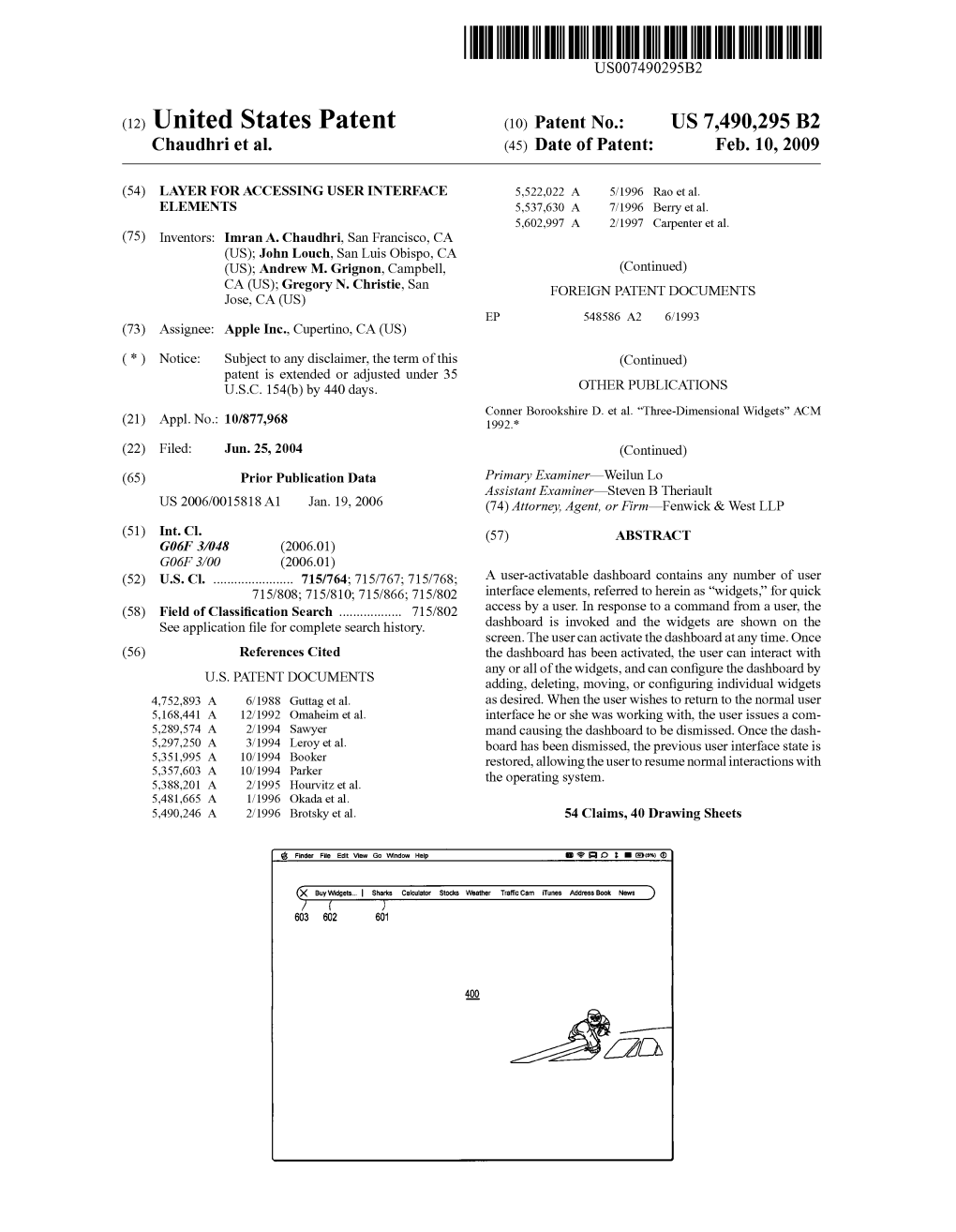 (12) United States Patent (10) Patent No.: US 7,490,295 B2 Chaudhri Et Al