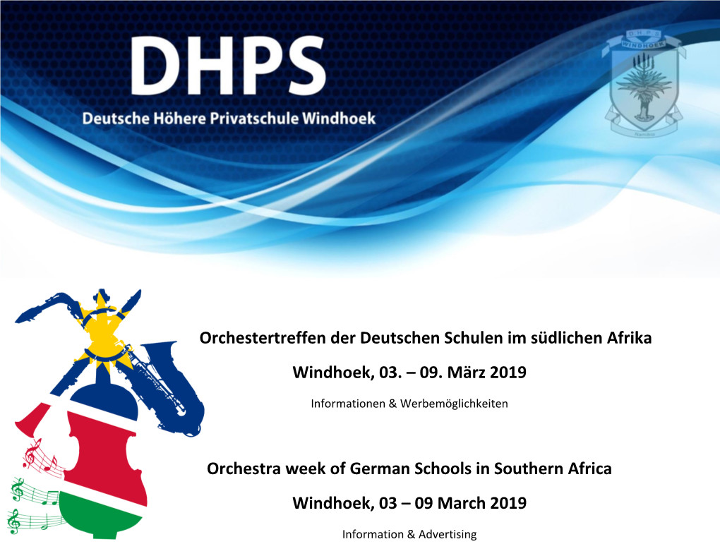 Orchestra Week of German Schools in Southern Africa Windhoek, 03