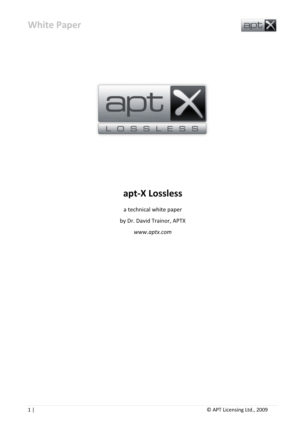 White Paper Apt-X Lossless