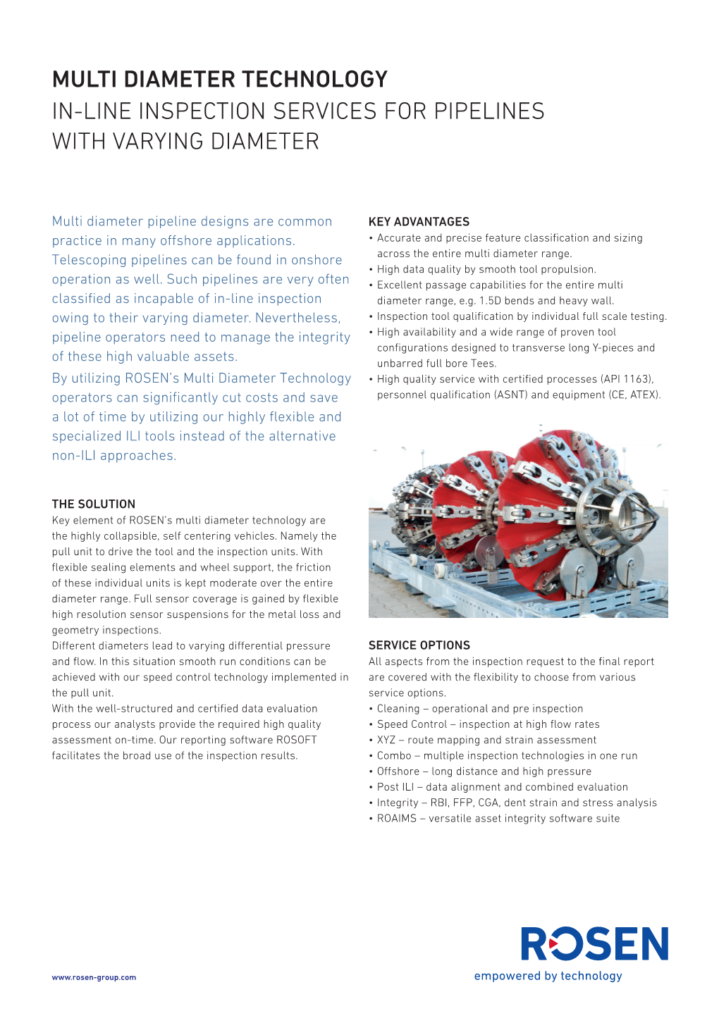 Multi Diameter Technology In-Line Inspection Services for Pipelines with Varying Diameter