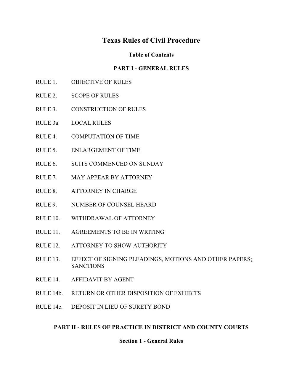 Texas Rules of Civil Procedure