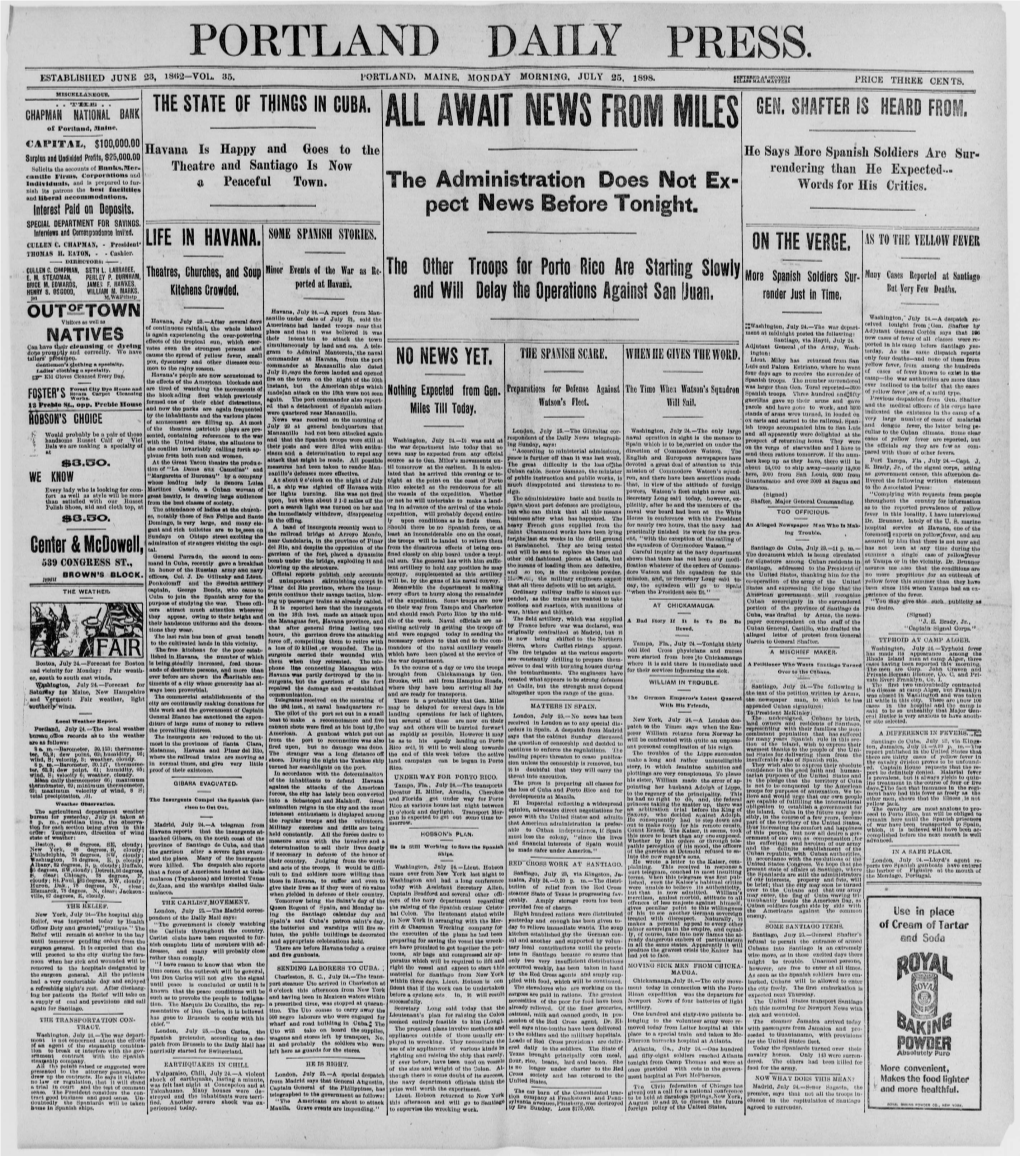 Portland Daily Press: July 25, 1898
