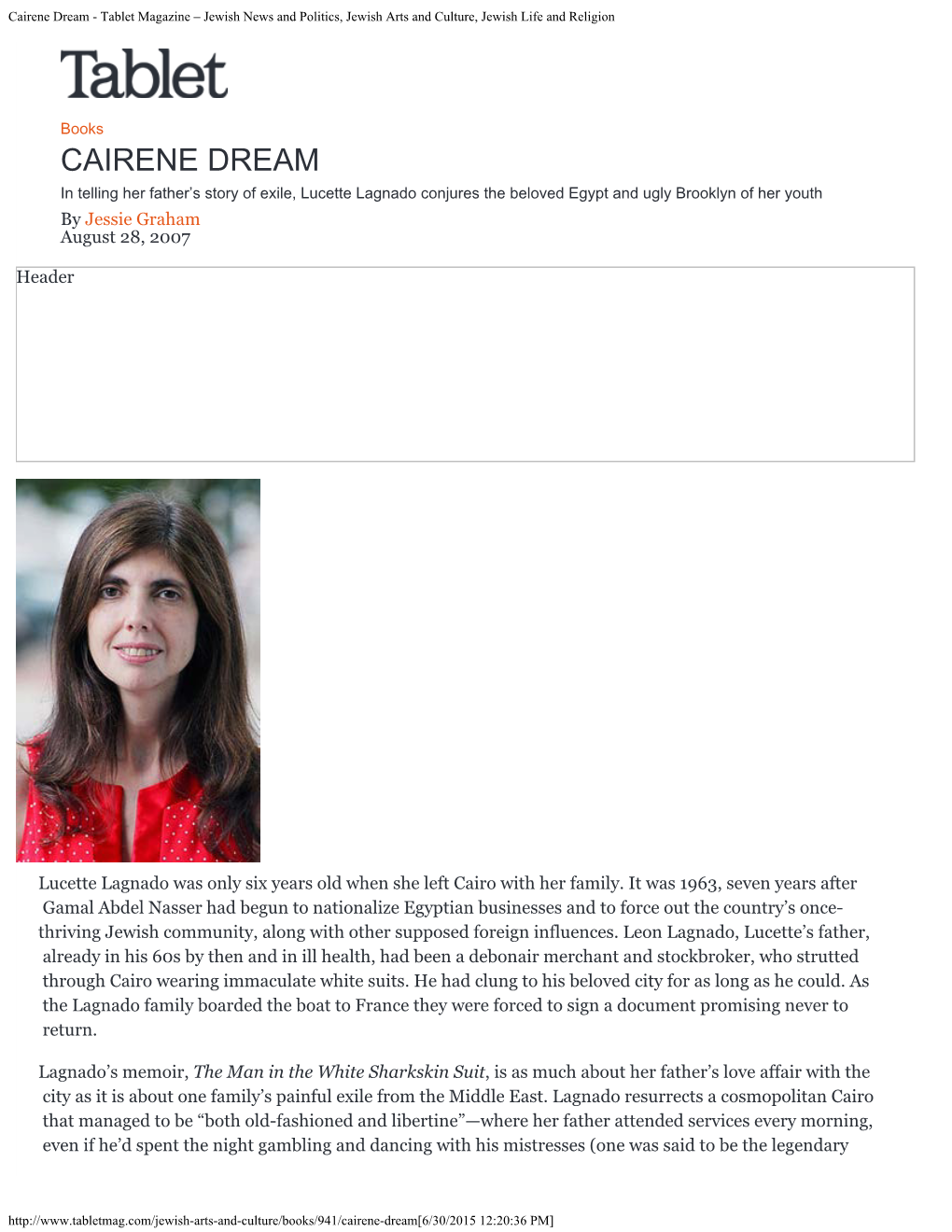 Cairene Dream - Tablet Magazine – Jewish News and Politics, Jewish Arts and Culture, Jewish Life and Religion