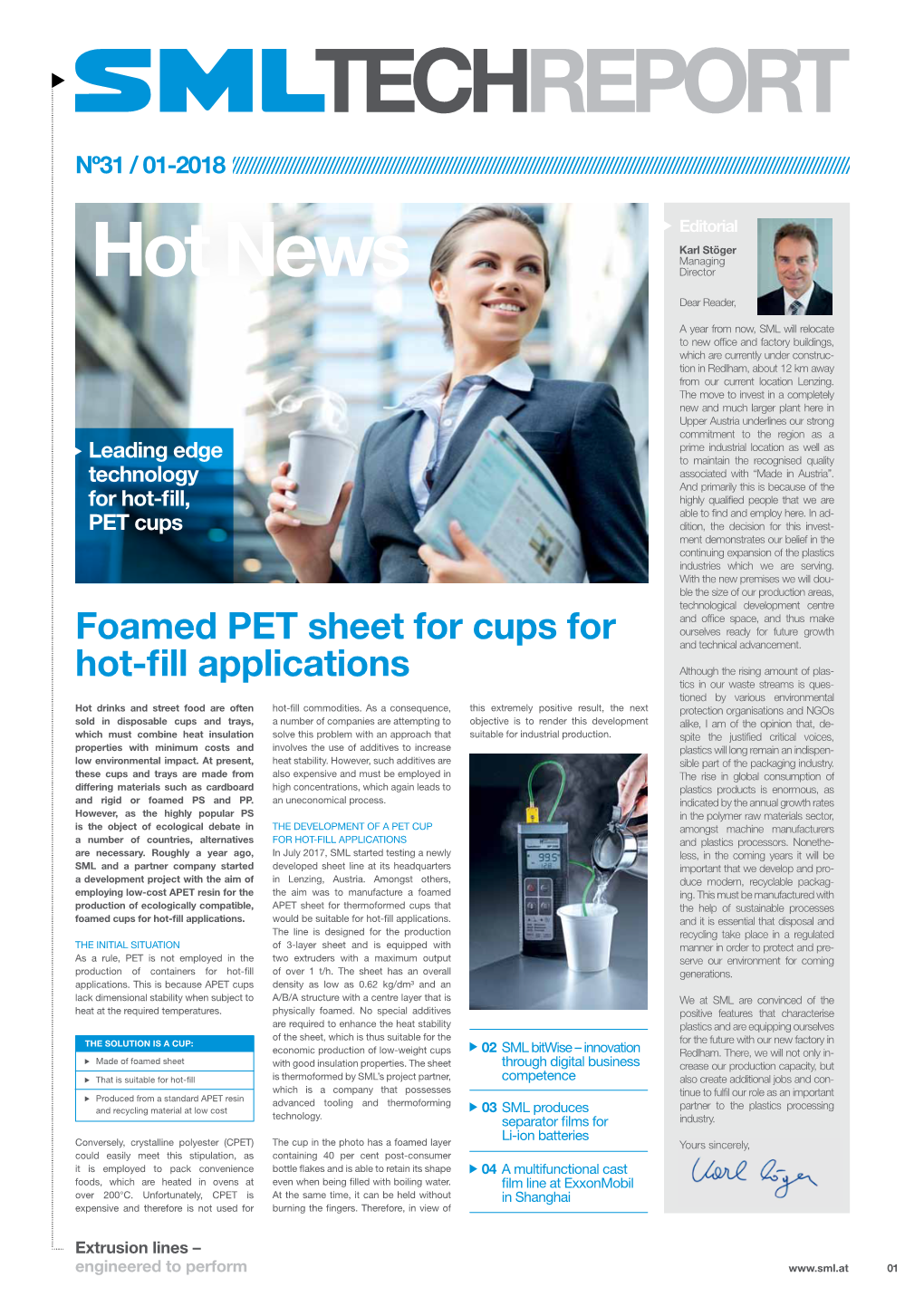 Foamed PET Sheet for Cups for Hot-Fill Applications