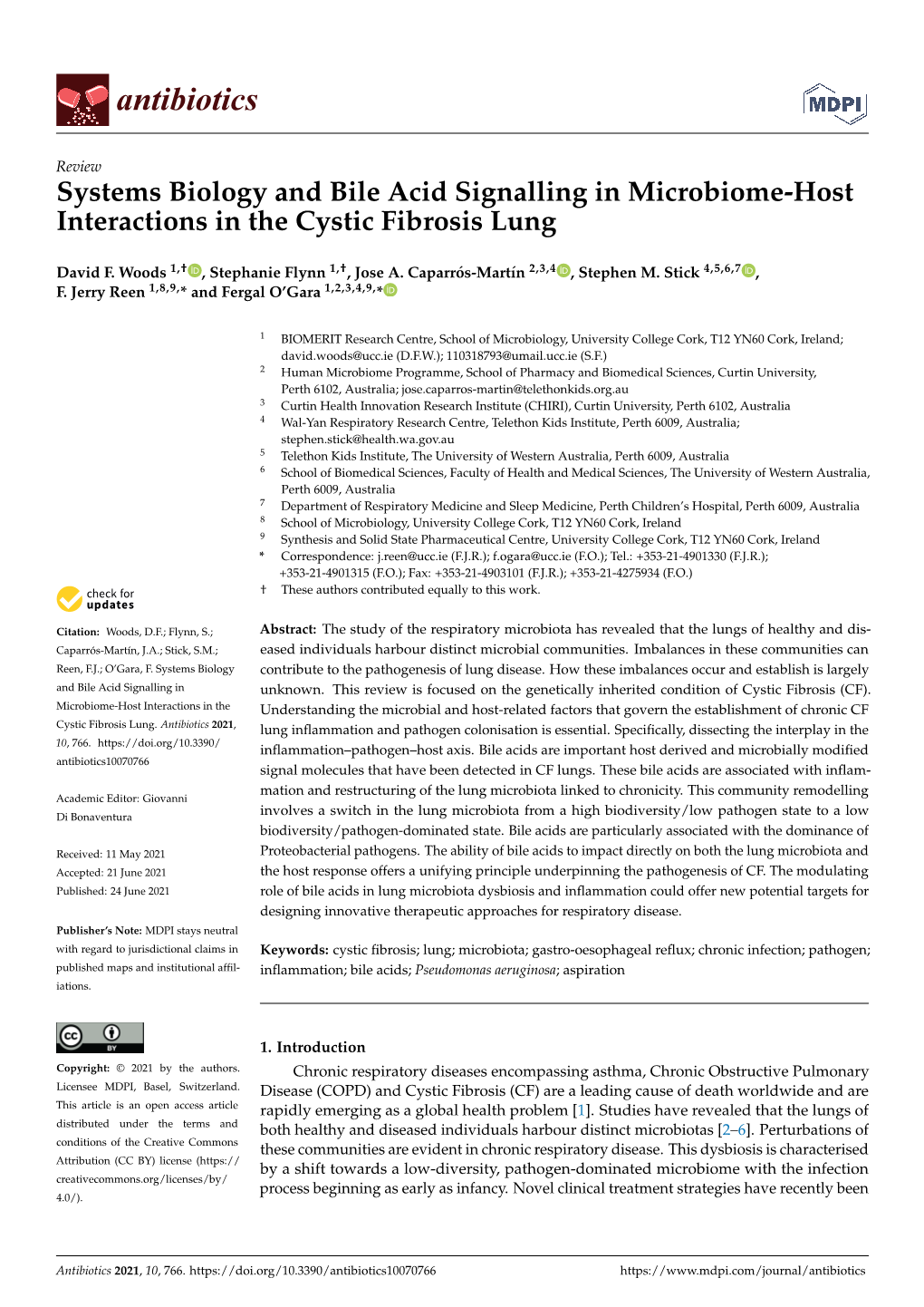 Systems Biology and Bile Acid Signalling in Microbiome-Host Interactions in the Cystic Fibrosis Lung