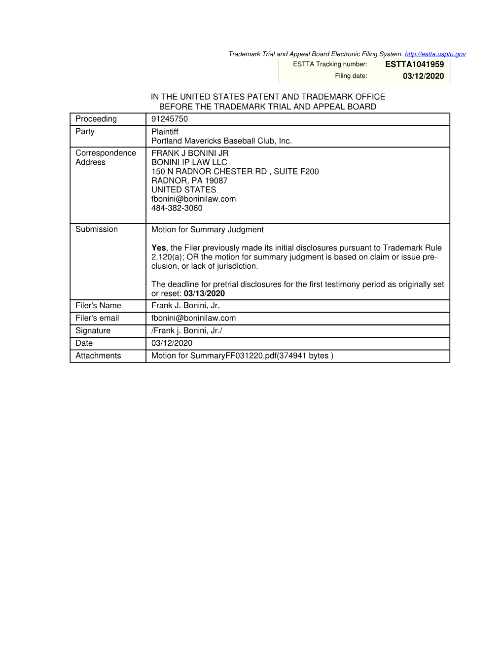 Motion for Summary Judgment 3.6.20V12