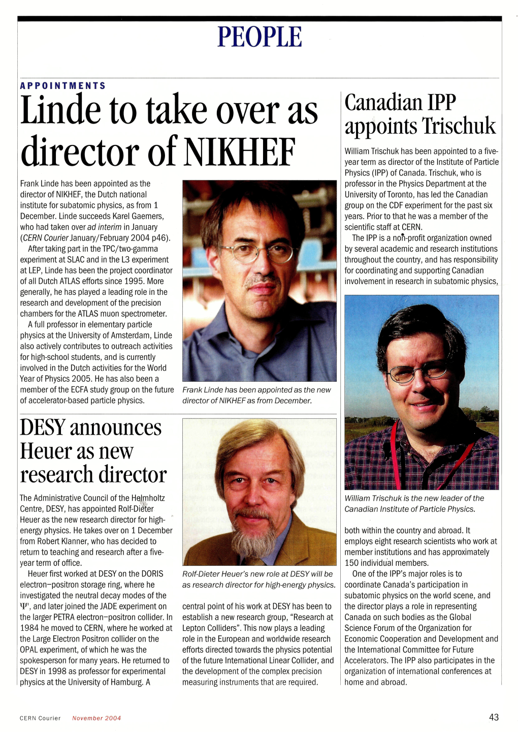 Linde to Take Over As Director of NIKHEF