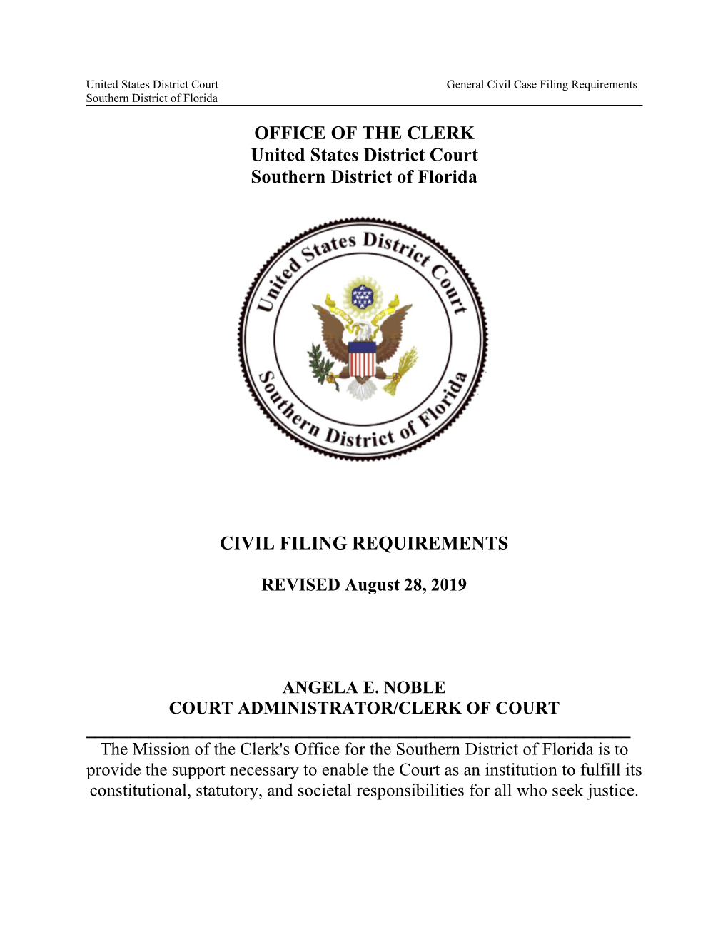 Civil Filing Requirements