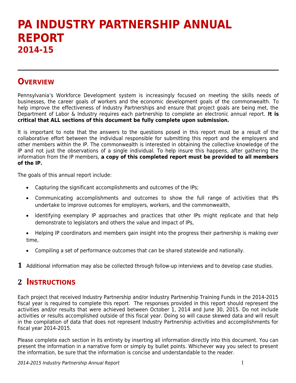 Pa Industry Partnership Annual Report