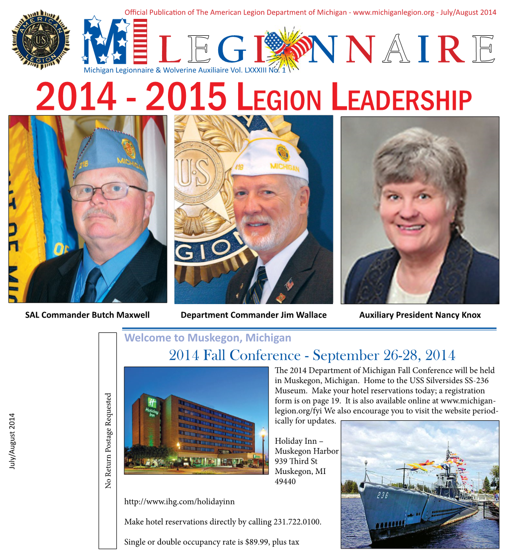 2014 L G I N N I R Mmichigan Legionnaire & Wolverine Auxiliaire Vol