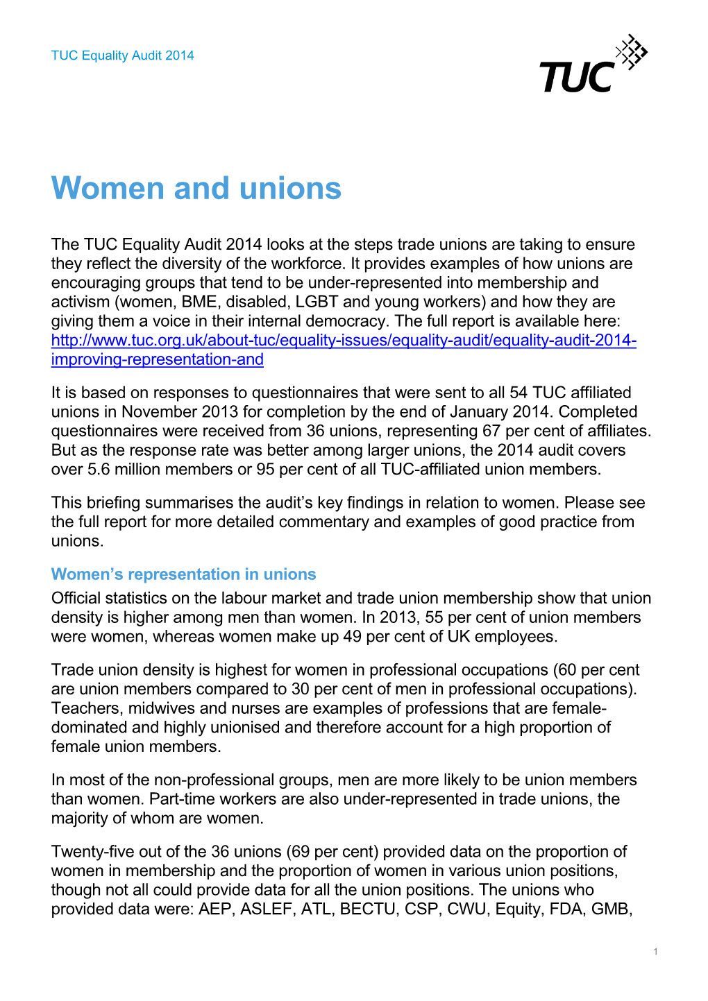 Women and Unions