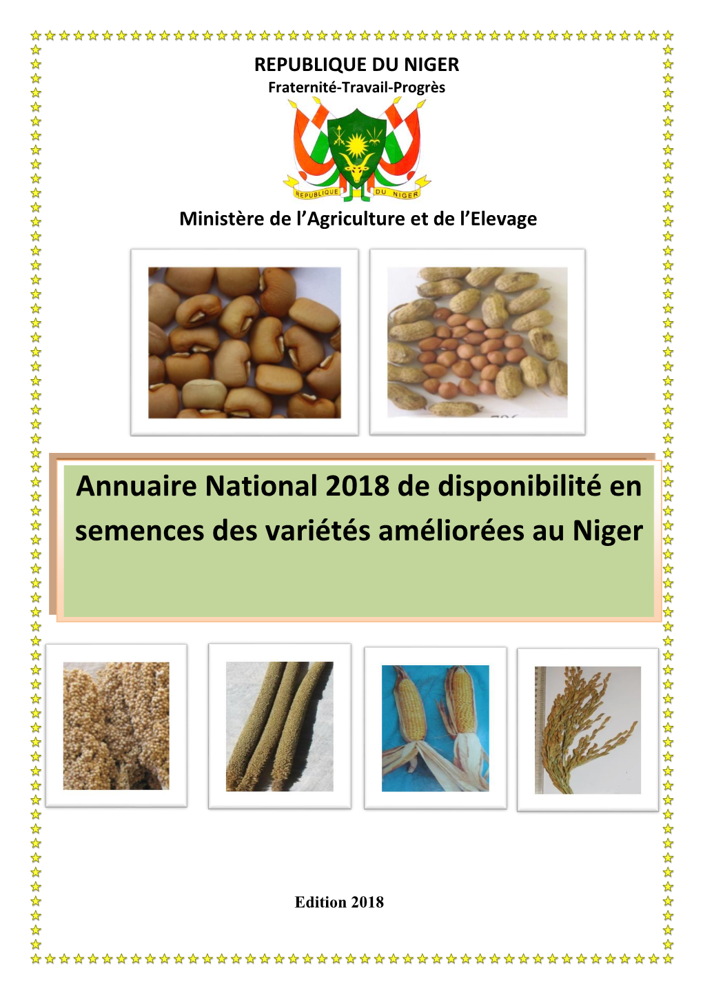 Annuaire National 2018 De Disponibilité En Semences Des Variétés Améliorées Au Niger